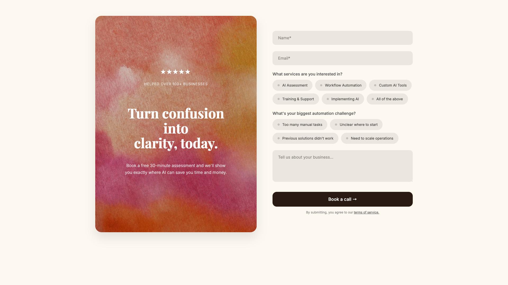 Animated Floral Booking Form