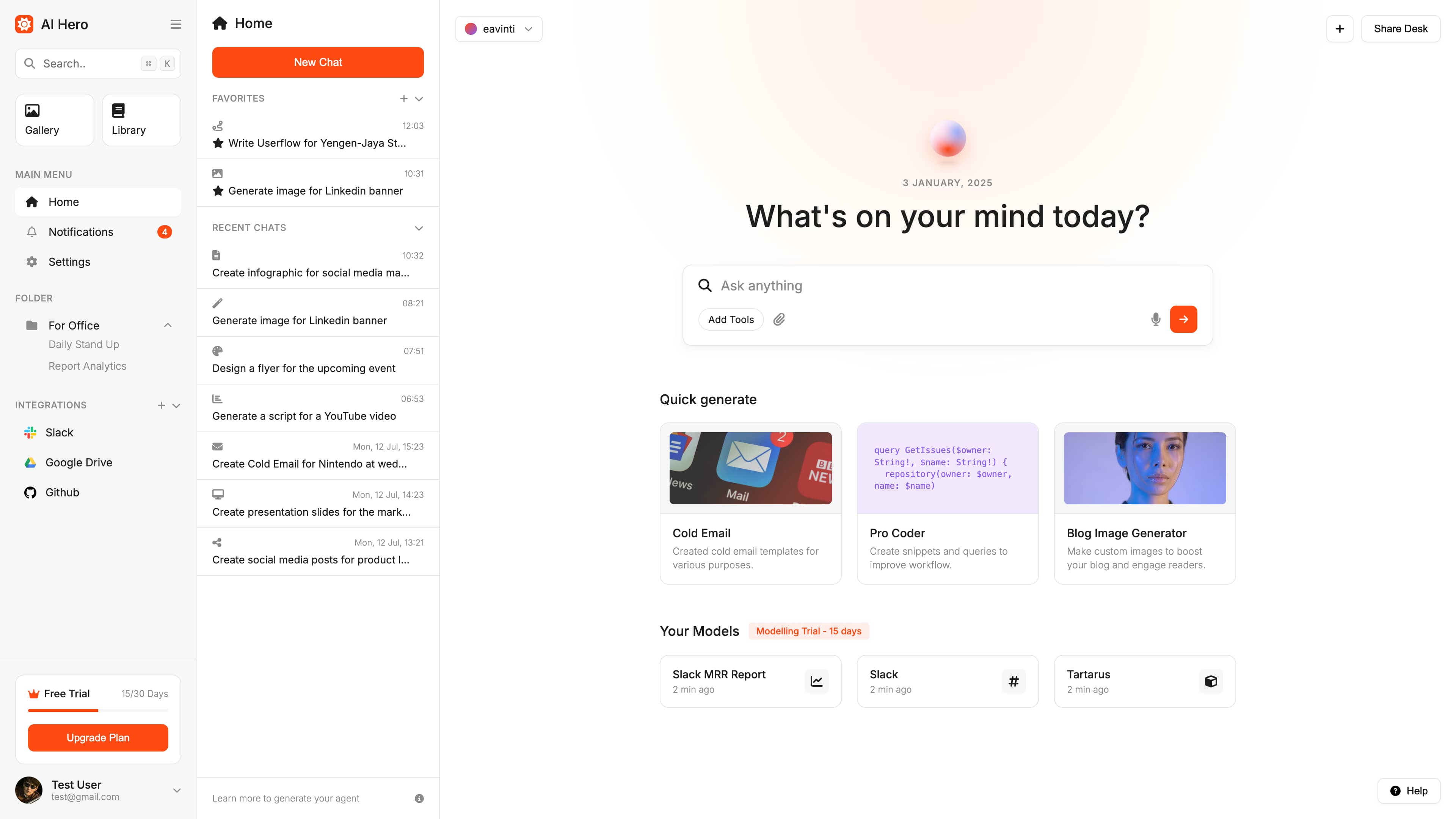 AI Hero Dashboard